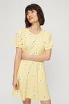 Dorothy Perkins Petite Yellow Ditsy Fit And Flare Dress thumbnail 1