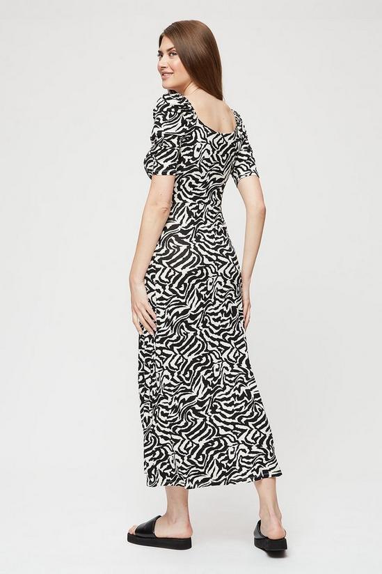 Dorothy Perkins Tall Black Zebra Square Neck Midi Dress 3