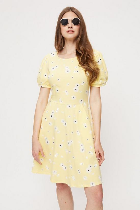 Dorothy Perkins Tall Yellow Floral T-shirt Dress 1