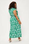 Dorothy Perkins Curve Green Short Sleeve Ditsy Maxi Dress thumbnail 3