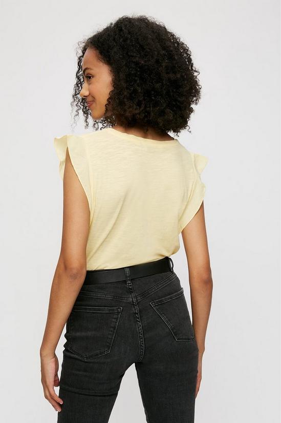 Dorothy Perkins Tall Lemon Ruffle Sleeve T-shirt 3