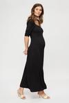 Dorothy Perkins Maternity Black Short Sleeve Midi Dress thumbnail 1