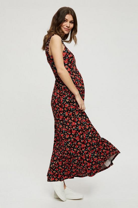 Dorothy Perkins Maternity Red Ditsy Tiered Maxi Dress 1