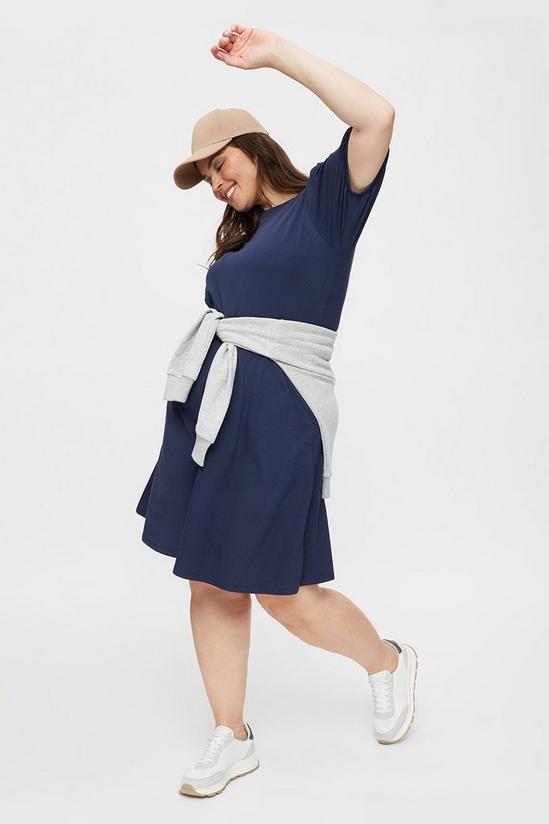 Dorothy Perkins Curve Navy Short Sleeve T-shirt Dress 2