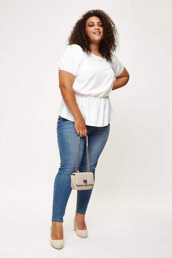 Dorothy Perkins Curve Ivory Woven T-shirt 1