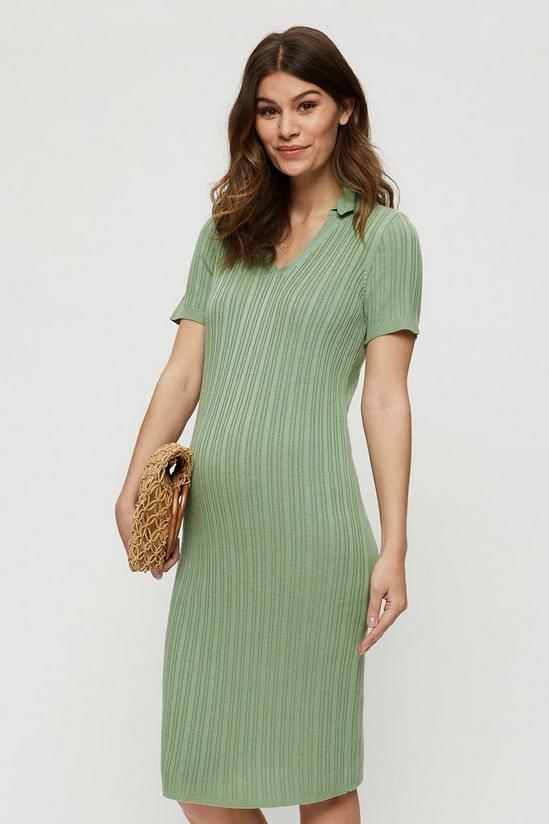 Dorothy Perkins Maternity Sage Knitted Midi Dress 1