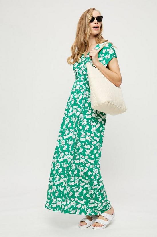 Dorothy Perkins Maternity Green Ditsy Short Sleeve Maxi Dress 2
