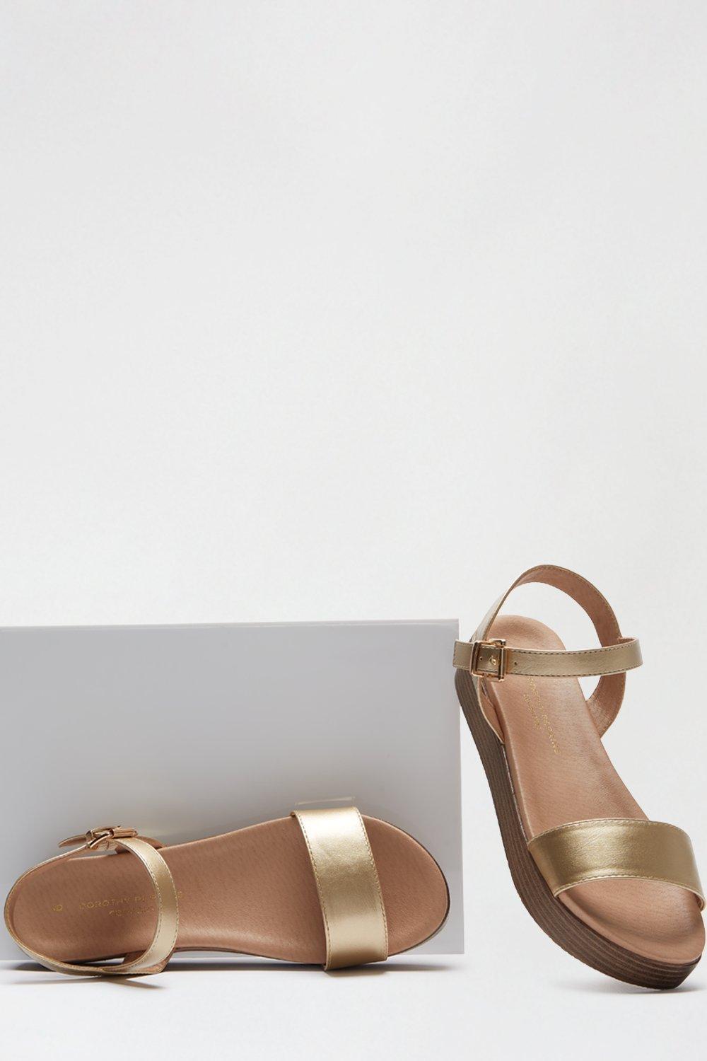 Sandals Gold Comfort Fruitie Flatform Sandals Dorothy Perkins