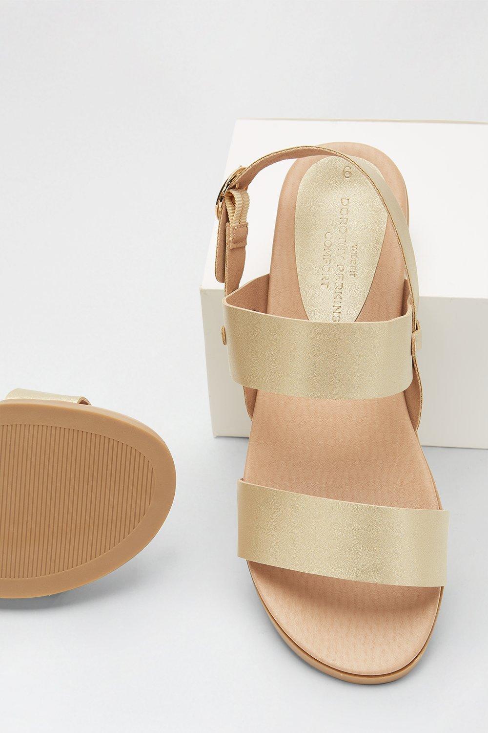 Wide fit gold sales sandals uk