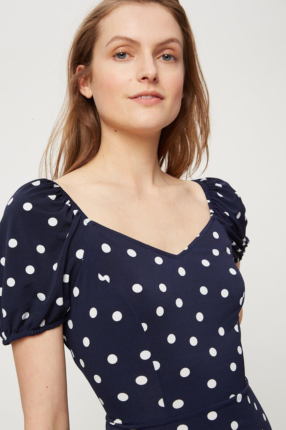 Dorothy perkins white on sale polka dot dress