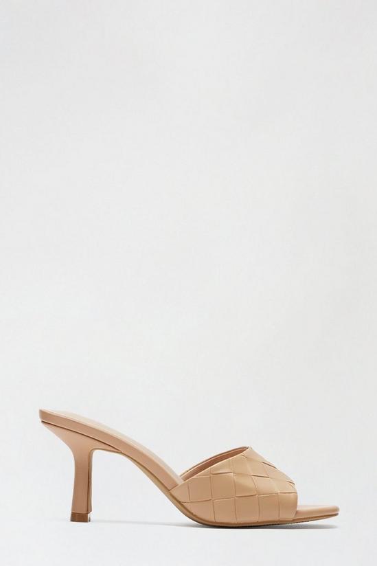 Dorothy Perkins Tan Sotto Weave Square Toe Heeled Mule 1