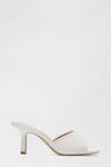 Dorothy Perkins White Sotto Weave Square Toe Heeled Mule thumbnail 1