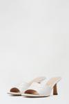 Dorothy Perkins White Sotto Weave Square Toe Heeled Mule thumbnail 2