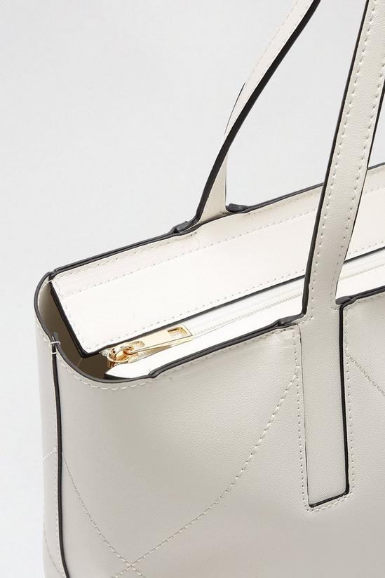 Dorothy Perkins Stitch Detail Zip Top Shopper Bag 4