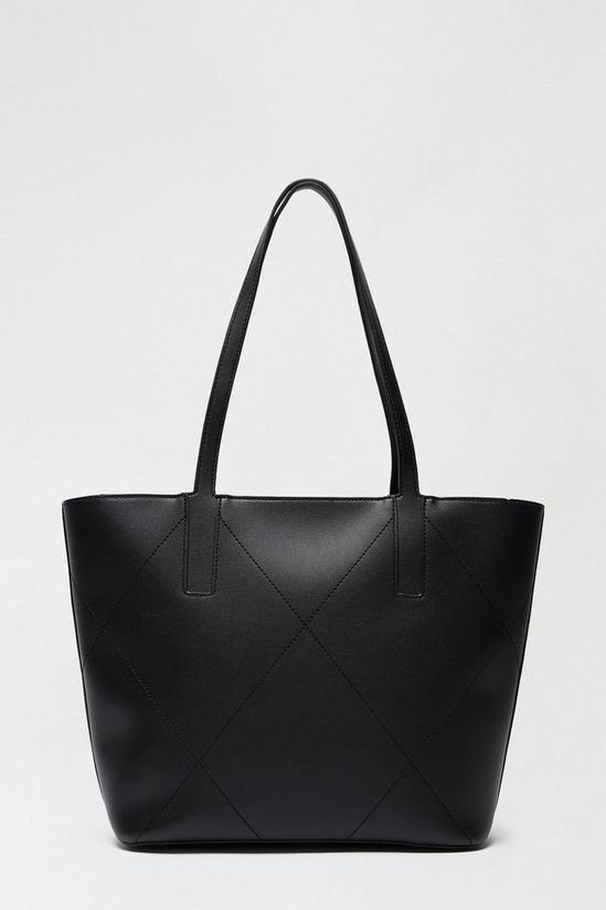 Dorothy Perkins Stitch Detail Zip Top Shopper Bag 1