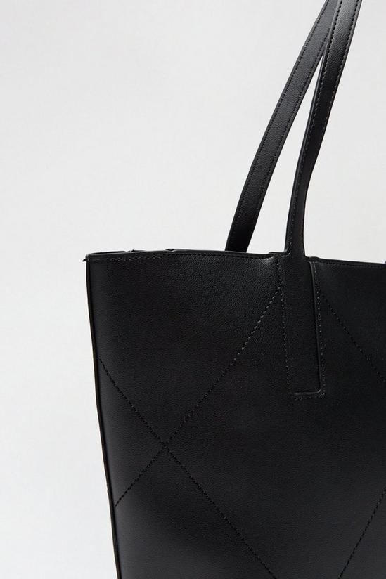 Dorothy Perkins Stitch Detail Zip Top Shopper Bag 2