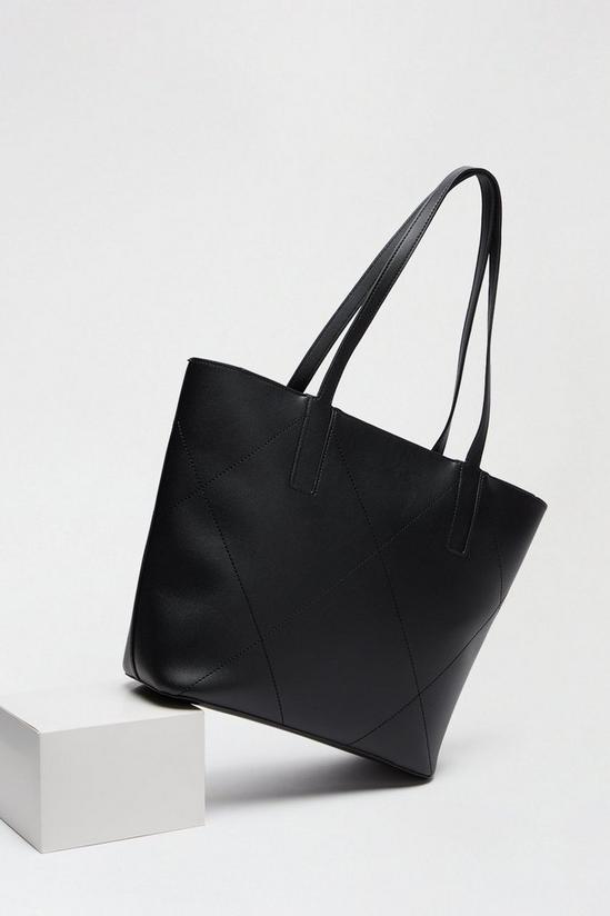 Dorothy Perkins Stitch Detail Zip Top Shopper Bag 4