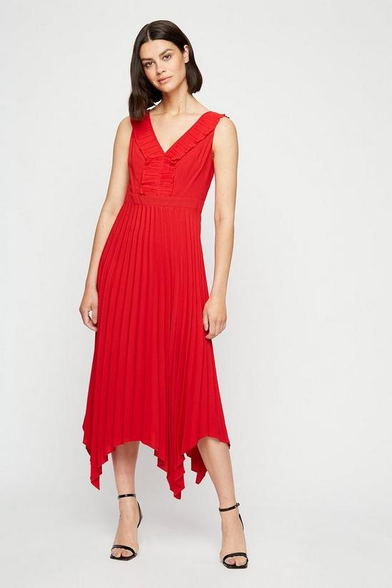 Dorothy Perkins Red Pleated Midi Dress 2