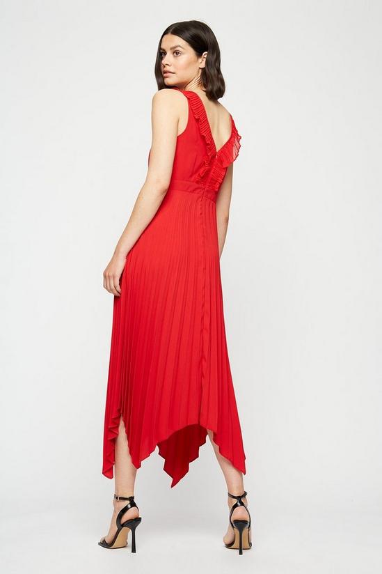 Dorothy Perkins Red Pleated Midi Dress 3