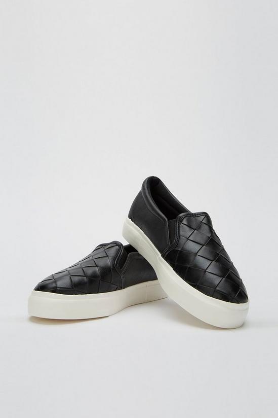 Dorothy Perkins Wide Fit Black Iva Woven Trainers 4