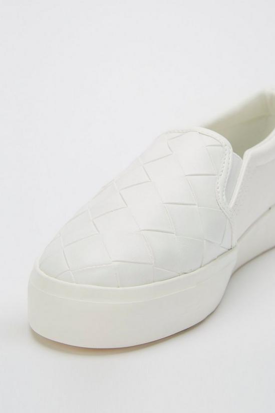 Dorothy Perkins Wide Fit White Iva Woven Trainers 3