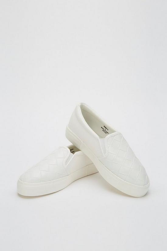 Dorothy Perkins Wide Fit White Iva Woven Trainers 4
