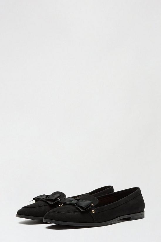 Dorothy Perkins Black Leatrice Bow Loafer 2