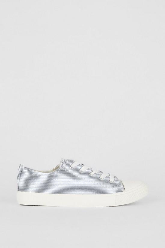 Dorothy Perkins Blue Stripe  Icon Canvas Trainers 2