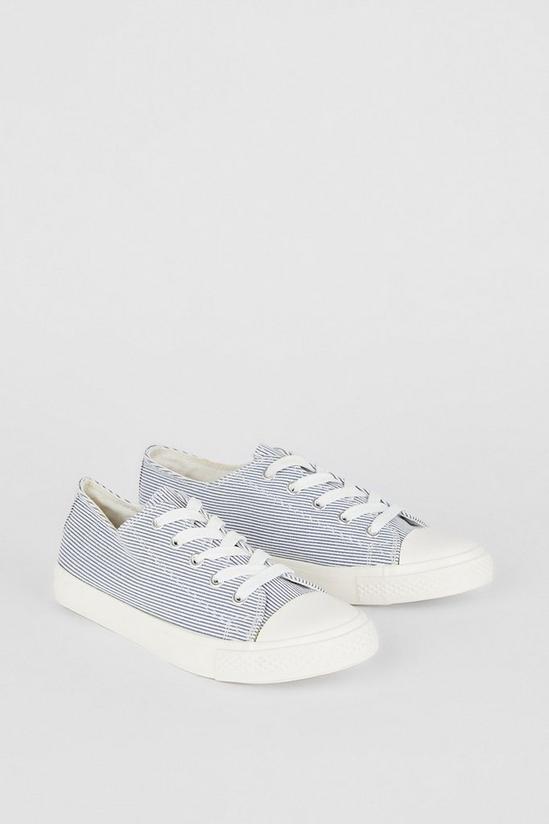 Dorothy Perkins Blue Stripe  Icon Canvas Trainers 3