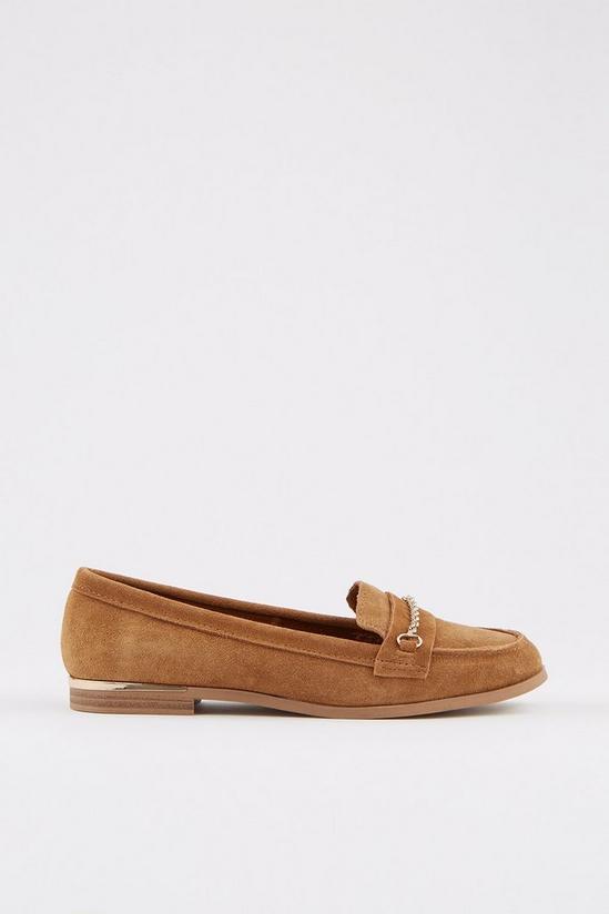 Dorothy Perkins Tan Leather Libby Chain Detail Loafers 2