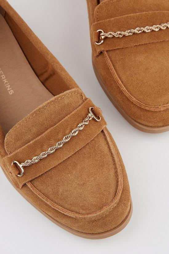 Dorothy Perkins Tan Leather Libby Chain Detail Loafers 3