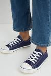Dorothy Perkins Wide Fit Navy Icon Canvas Trainers thumbnail 1