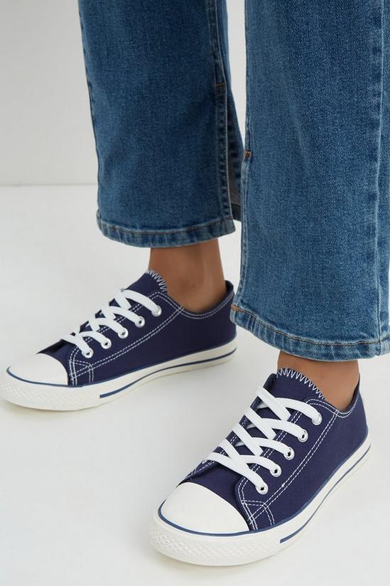 Dorothy Perkins Wide Fit Navy Icon Canvas Trainers 1