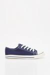 Dorothy Perkins Wide Fit Navy Icon Canvas Trainers thumbnail 2