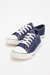 Dorothy Perkins Wide Fit Navy Icon Canvas Trainers thumbnail 4