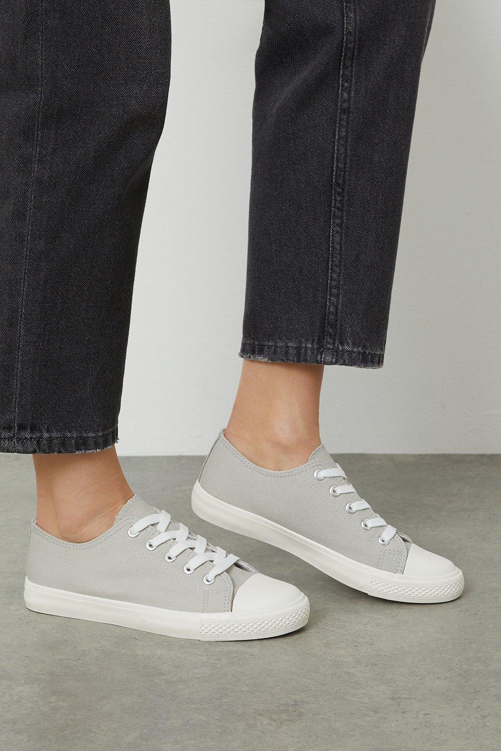 Women’s Wide Fit Icon Canvas Trainers - grey - 3