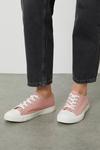 Dorothy Perkins Wide Fit Pink Icon Canvas Trainers thumbnail 1