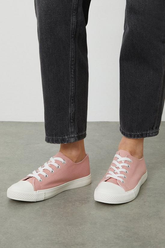 Dorothy Perkins Wide Fit Pink Icon Canvas Trainers 1