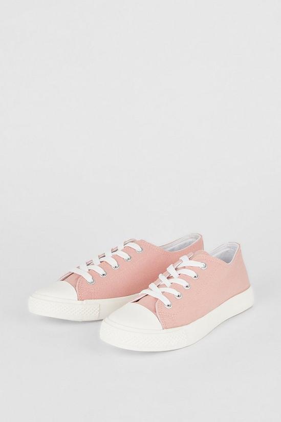 Dorothy Perkins Wide Fit Pink Icon Canvas Trainers 3