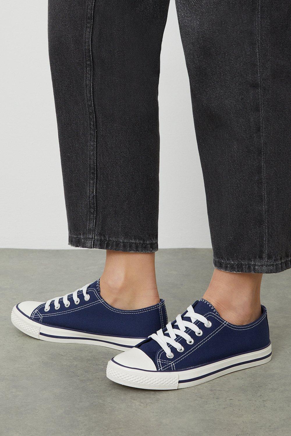 Womens Navy Icon Canvas Trainers