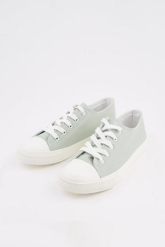 Dorothy Perkins Green Icon Canvas Trainers 4