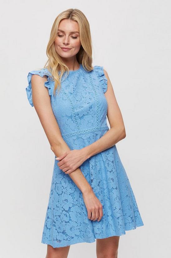 Dorothy Perkins Blue Lace Mini Dress 1