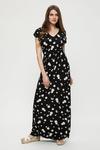 Dorothy Perkins Tall Black Floral Wrap Maxi Dress thumbnail 2