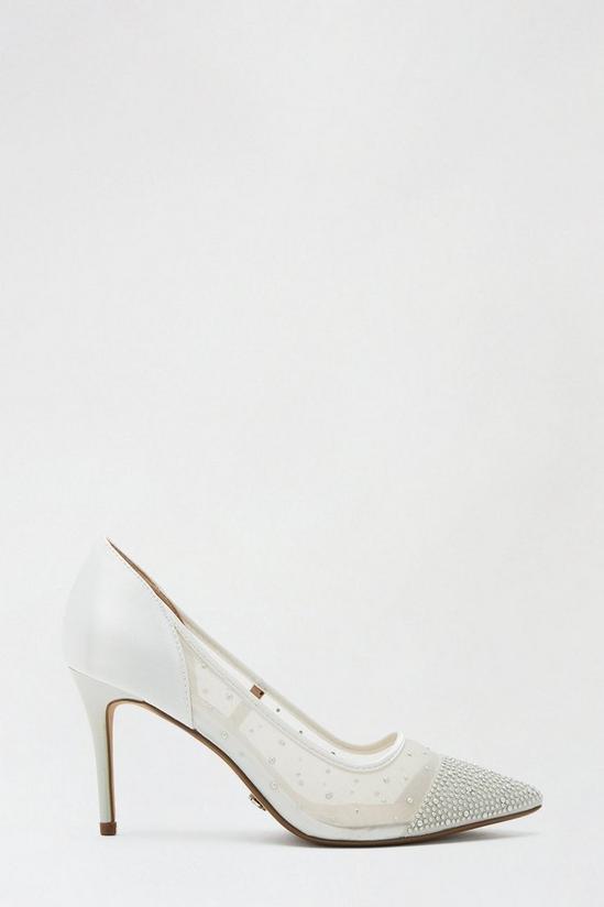 Dorothy Perkins Showcase Wide Fit White Spring Pearl Court Shoe 1