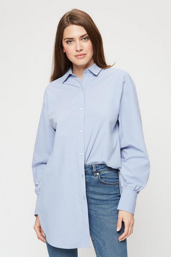 Dorothy Perkins Tall Blue Poplin Shirt 1
