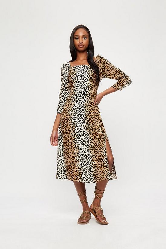 Dorothy Perkins Leopard Split Midi Dress 1