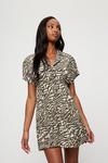Dorothy Perkins Khaki Animal Resort Shirt Dress thumbnail 1
