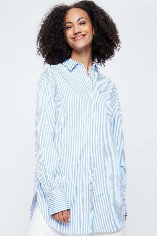 Dorothy Perkins Tall Blue Stripe Poplin Shirt 1