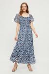 Dorothy Perkins Blue Shirred Body Maxi Dress thumbnail 2