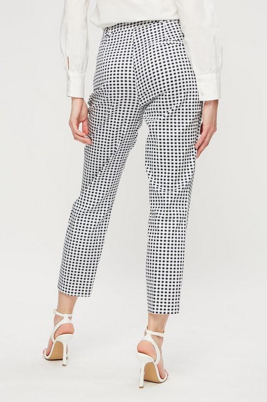 Dorothy Perkins Navy Gingham High Waisted Tailored Trousers 3